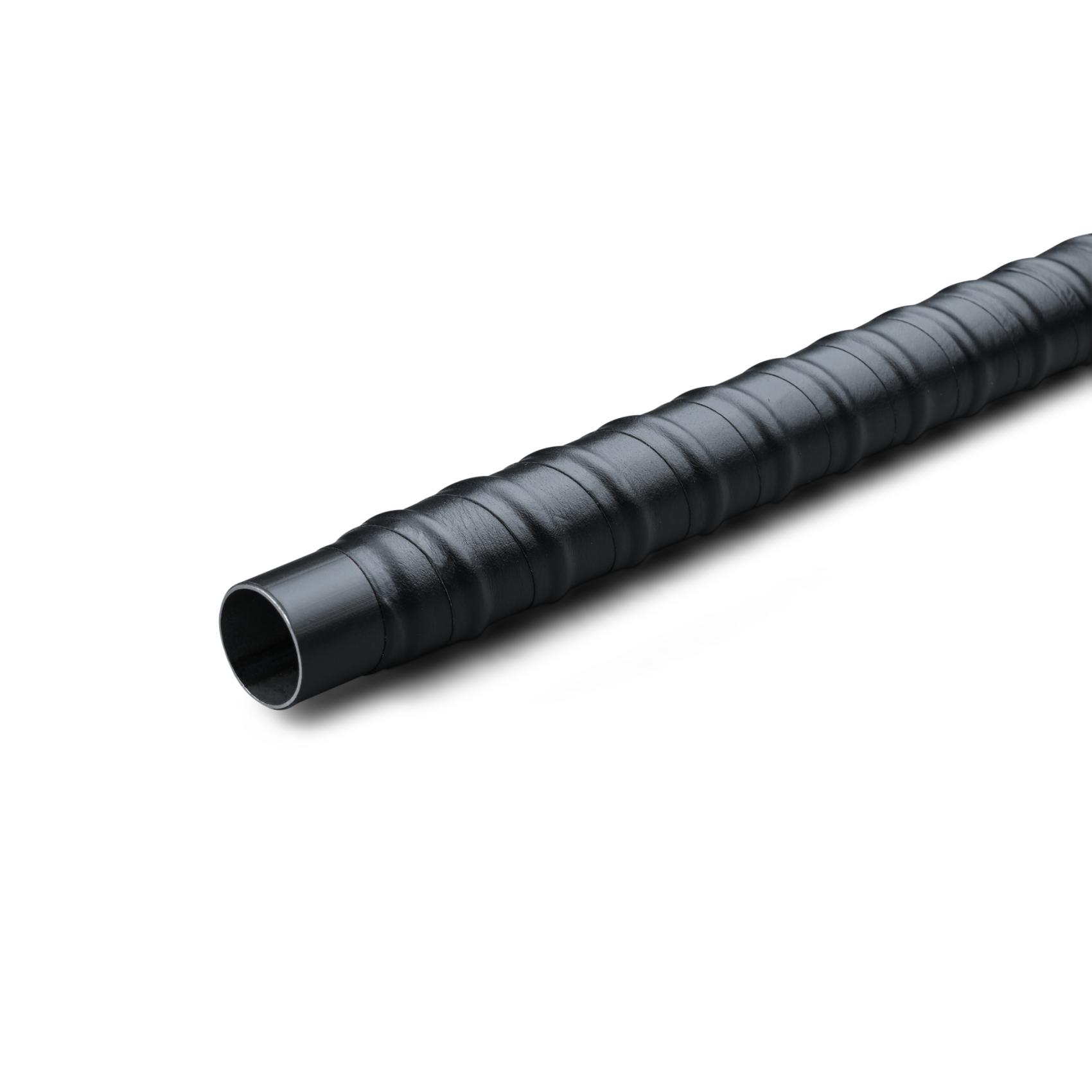 Ronde leren kledingroede - zwart - wrapped