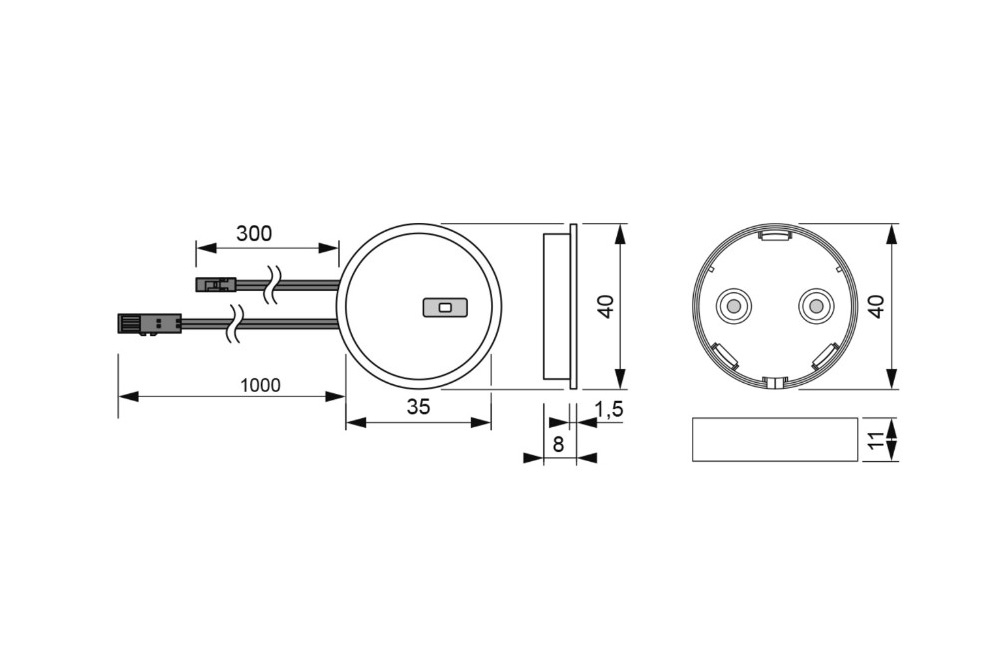 In/opbouw emotion dimmer 12v rond grijs
