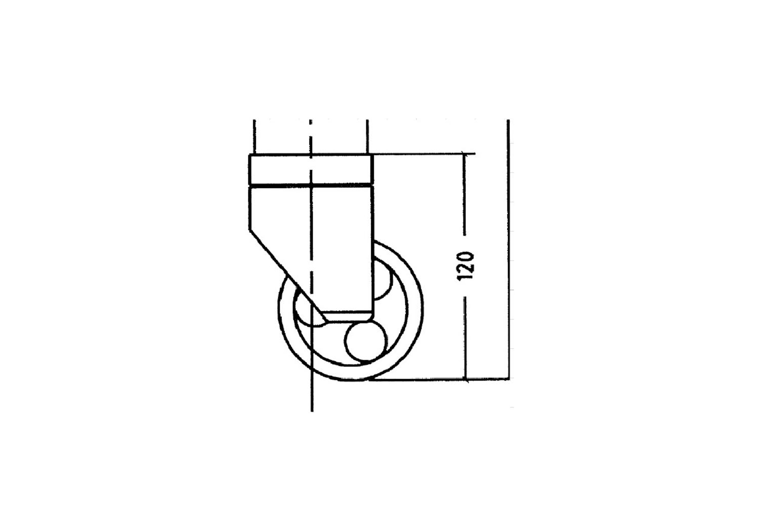 Set van 4 zwenkwielen met totaalstop - ronde tafelpoten Ø 60mm - h: 120mm - zwart