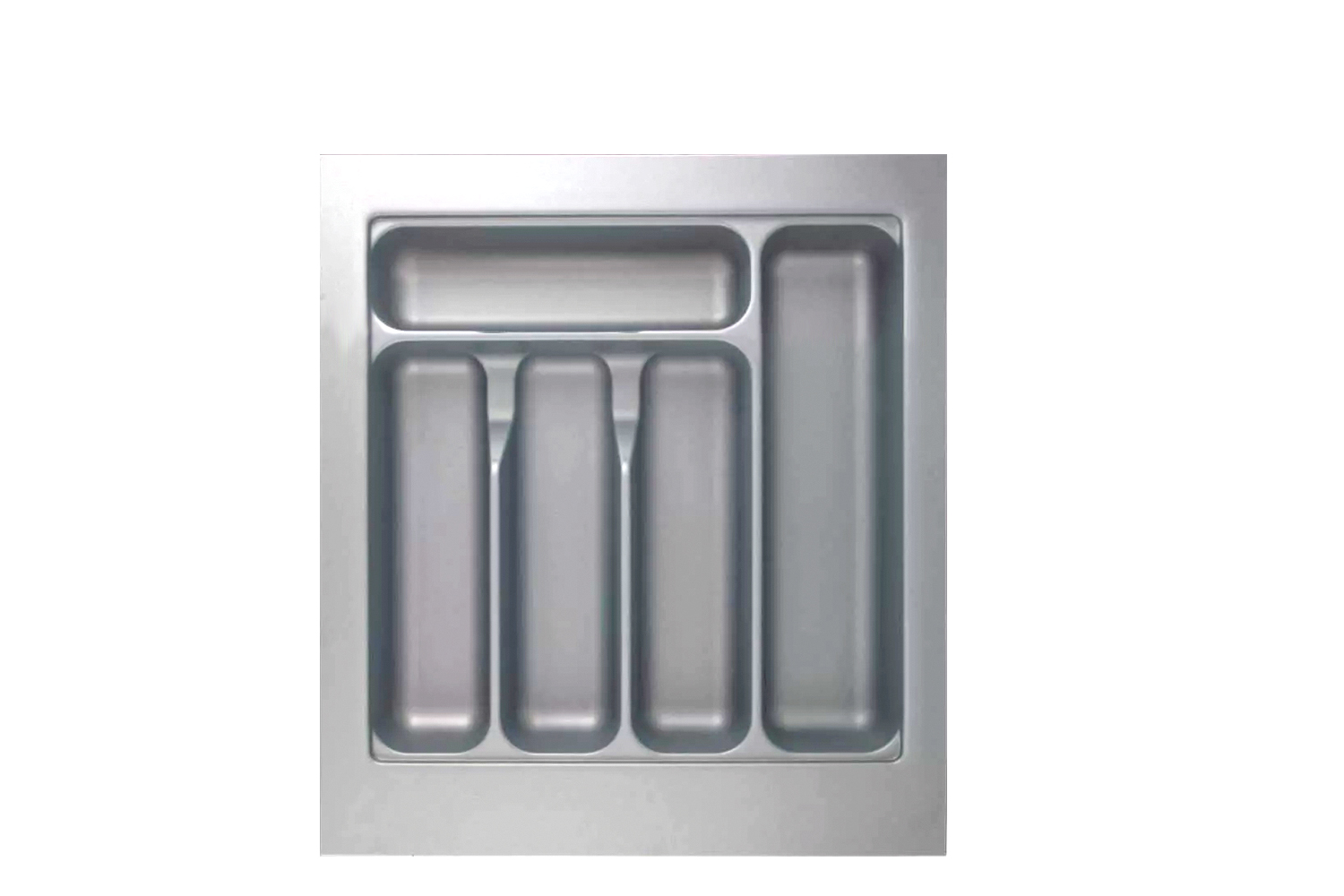Zilvergrijze Hettich Orgatray bestekbak - 351-400mm breed - 370-440mm diep