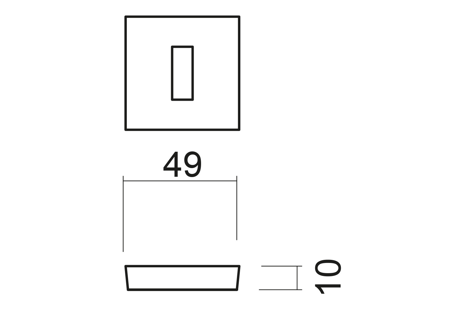 Set van 2 sleutelrozetten - vierkant - Square - mat zwart