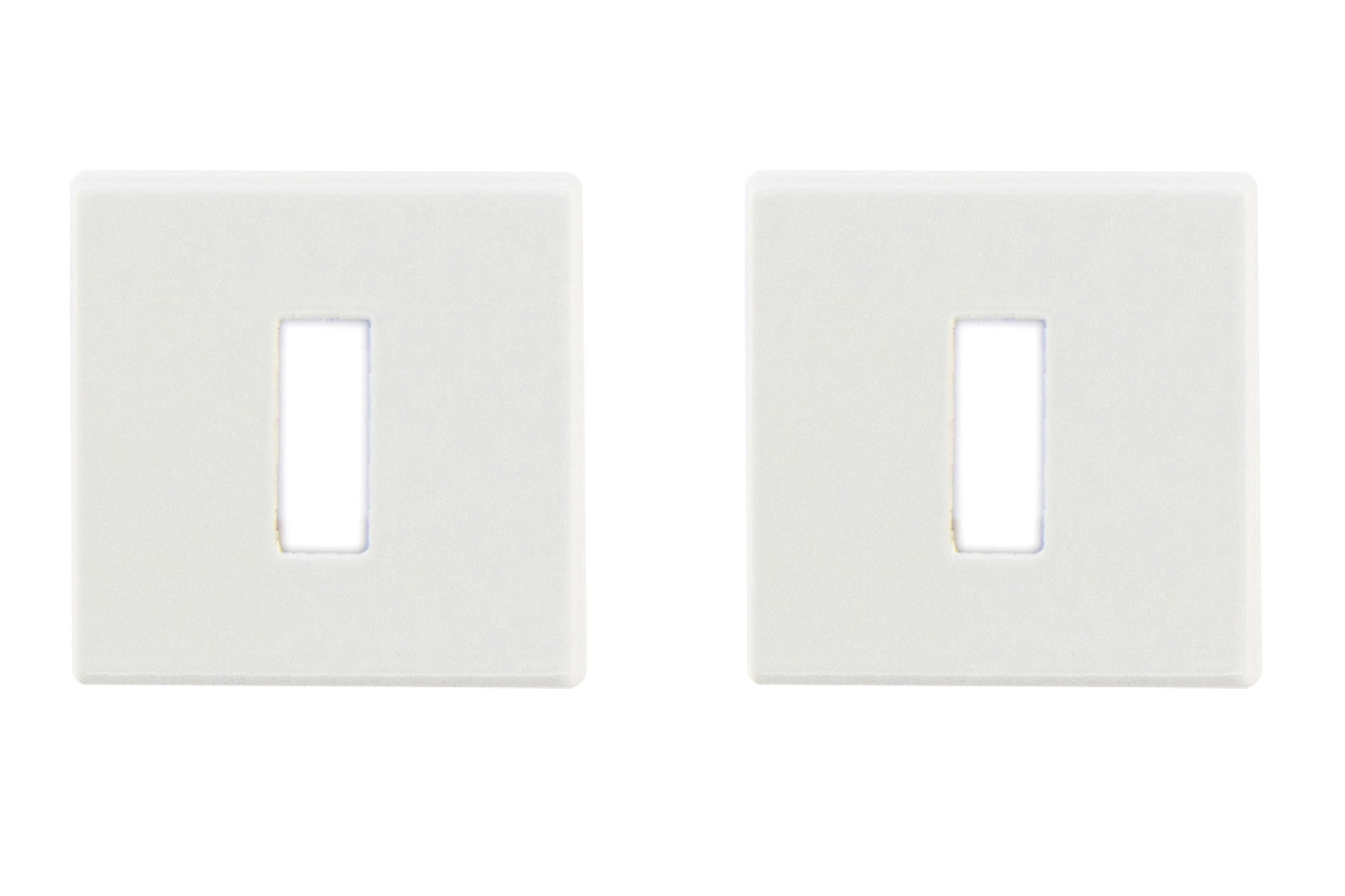 Set van 2 sleutelrozetten - vierkant - Square - mat wit structuur