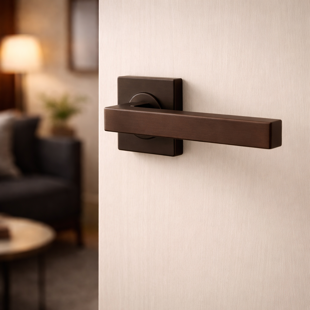 HDD deurklink Pro Kubic Shape 16mm - mat brons