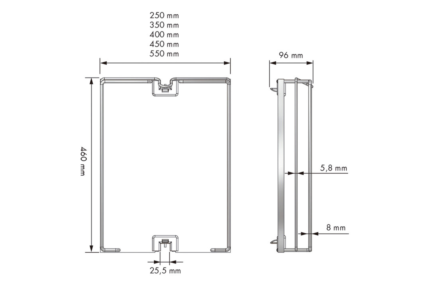 Plateau voor apothekerskast - 600mm