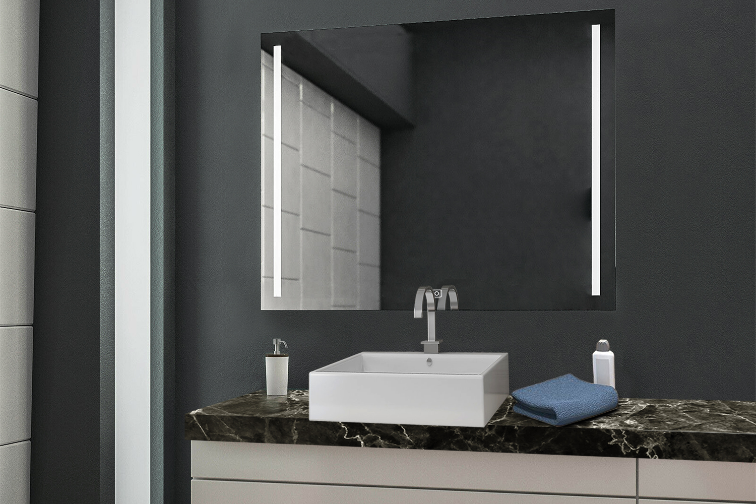 Serie duo - led spiegel - verwarming - emotion - 1000mm