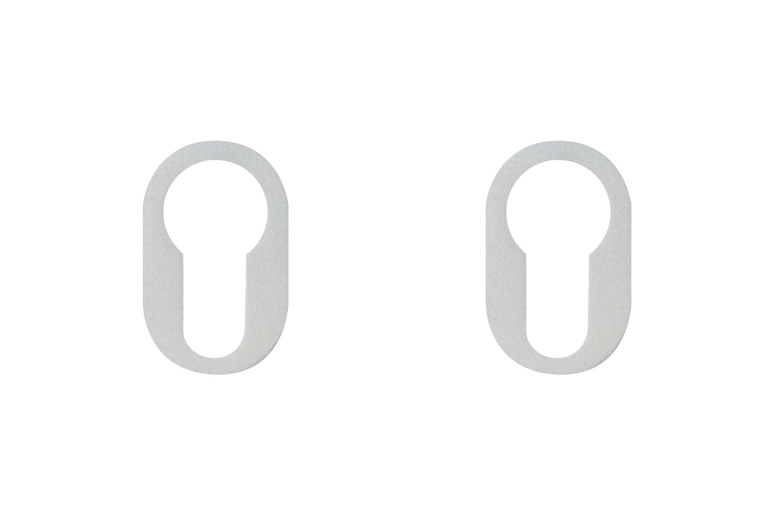 Set van 2 cilinderrozetten - rond - Minimal - mat wit stuctuur