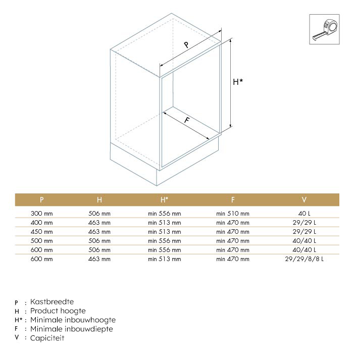 Antraciete inbouwprullenbak - 450mm - 2x29L