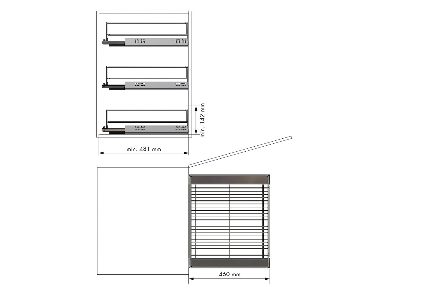 Luxe uittrekmand van draadstaal - 600 mm