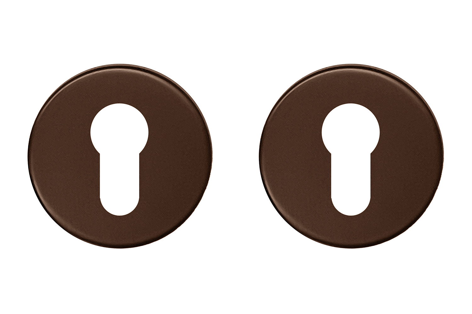 Set van 2 cilinderrozetten - rond - Shape - mat brons