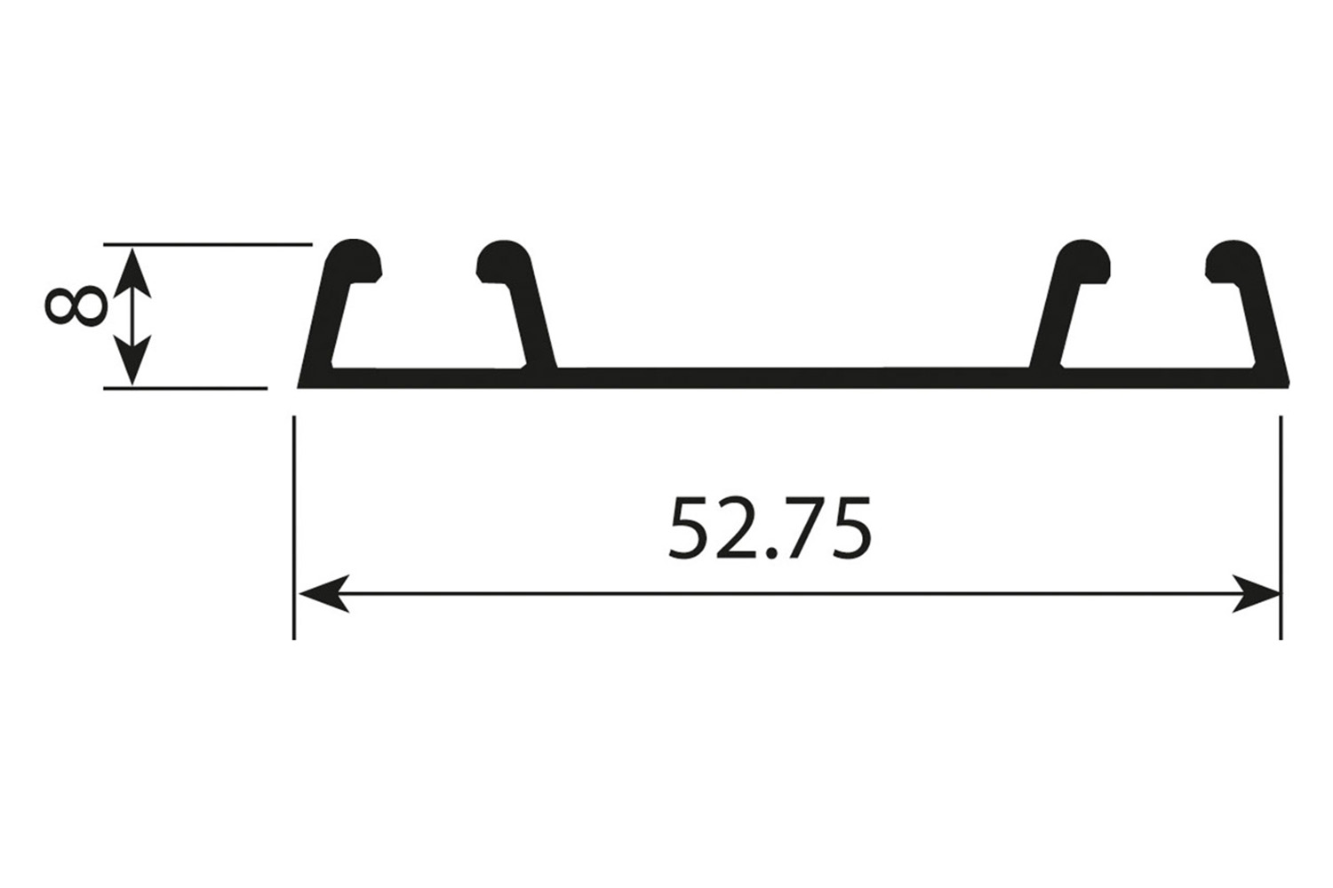 Onderrail - voor junior 6 - 5100mm - aluminium - uw eigen ral-kleur