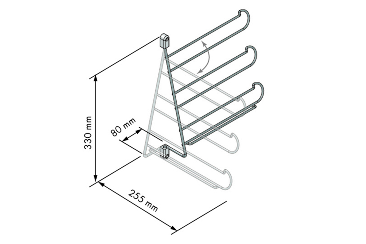 Draaibare stropdas - en riemhouder - Chroom