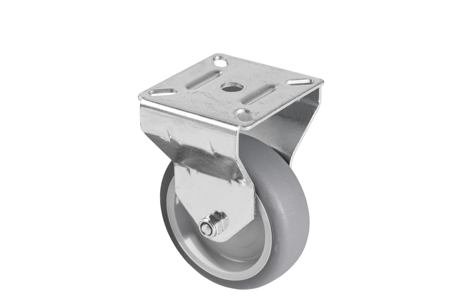 Verzinkte bokwielen met grijs rubber wiel