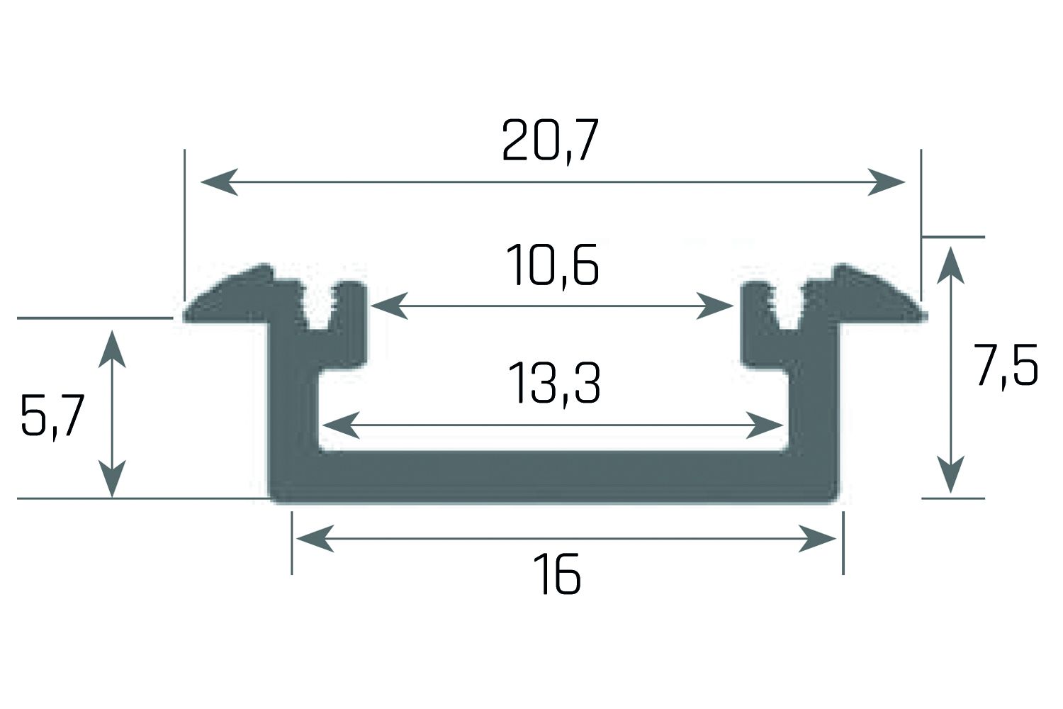 LED profielverlichting op maat - Frankfurt - aluminium - 2700-6500K - 100-500mm