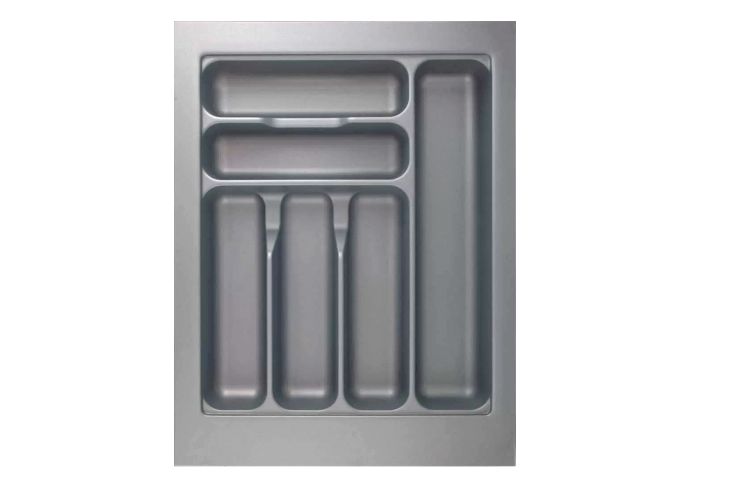 Zilvergrijze Hettich Orgatray bestekbak - 351-400mm breed - 441-520mm diep