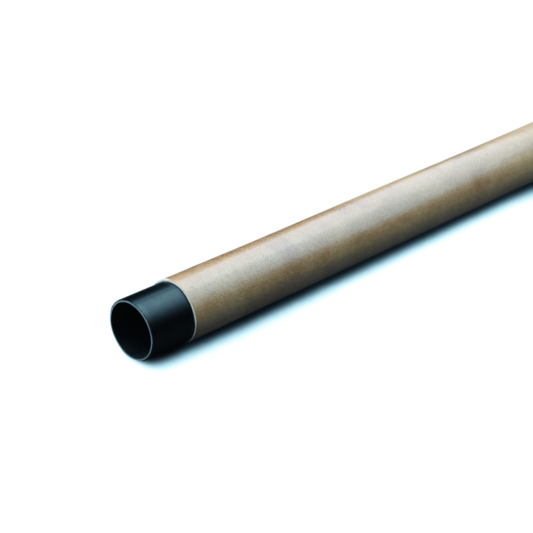 Ronde leren kledingroede - licht bruin - glad - 400mm