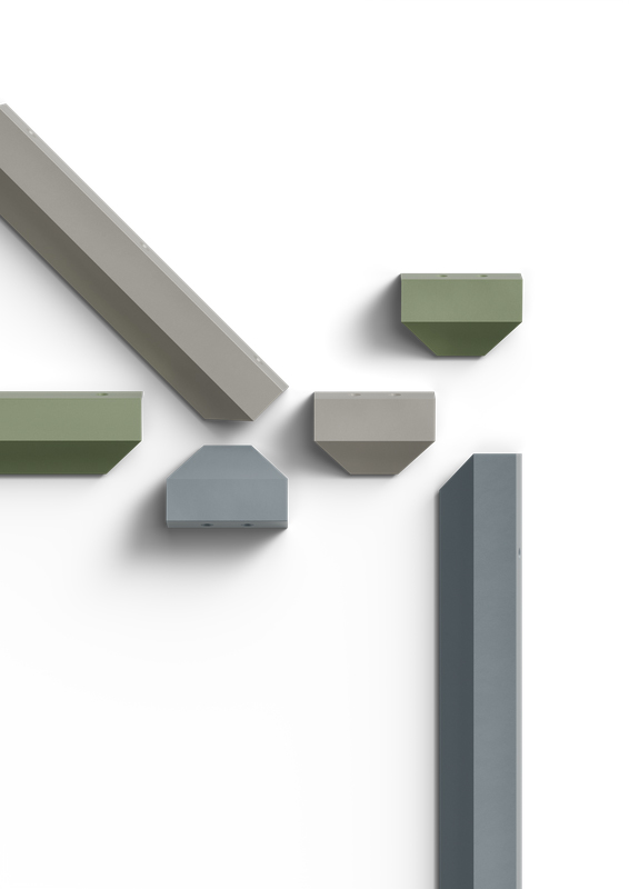 Metalen hoekgreep - Modena - pastel groen