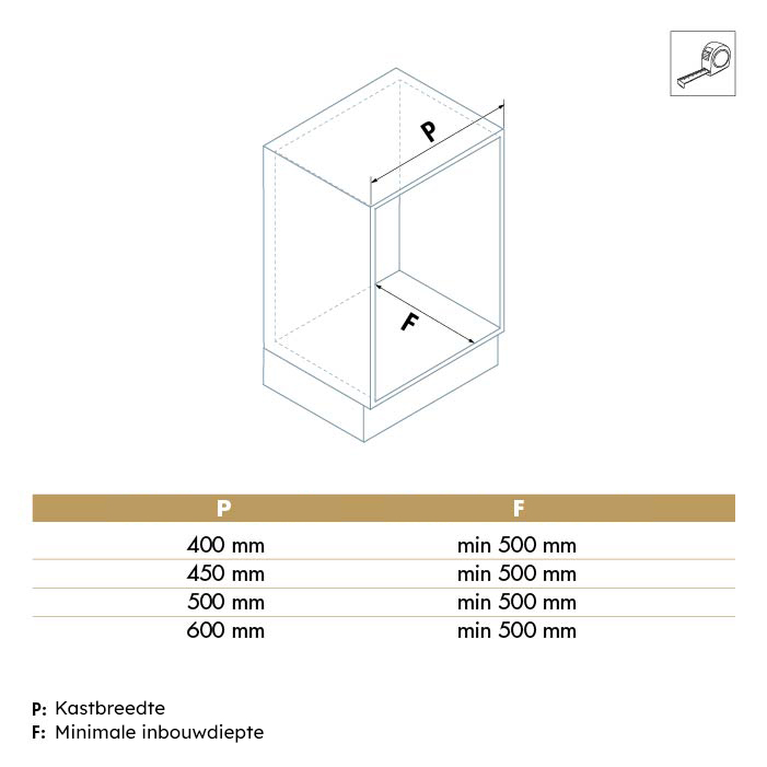 Luxe antraciete uittrekmand - 500 mm