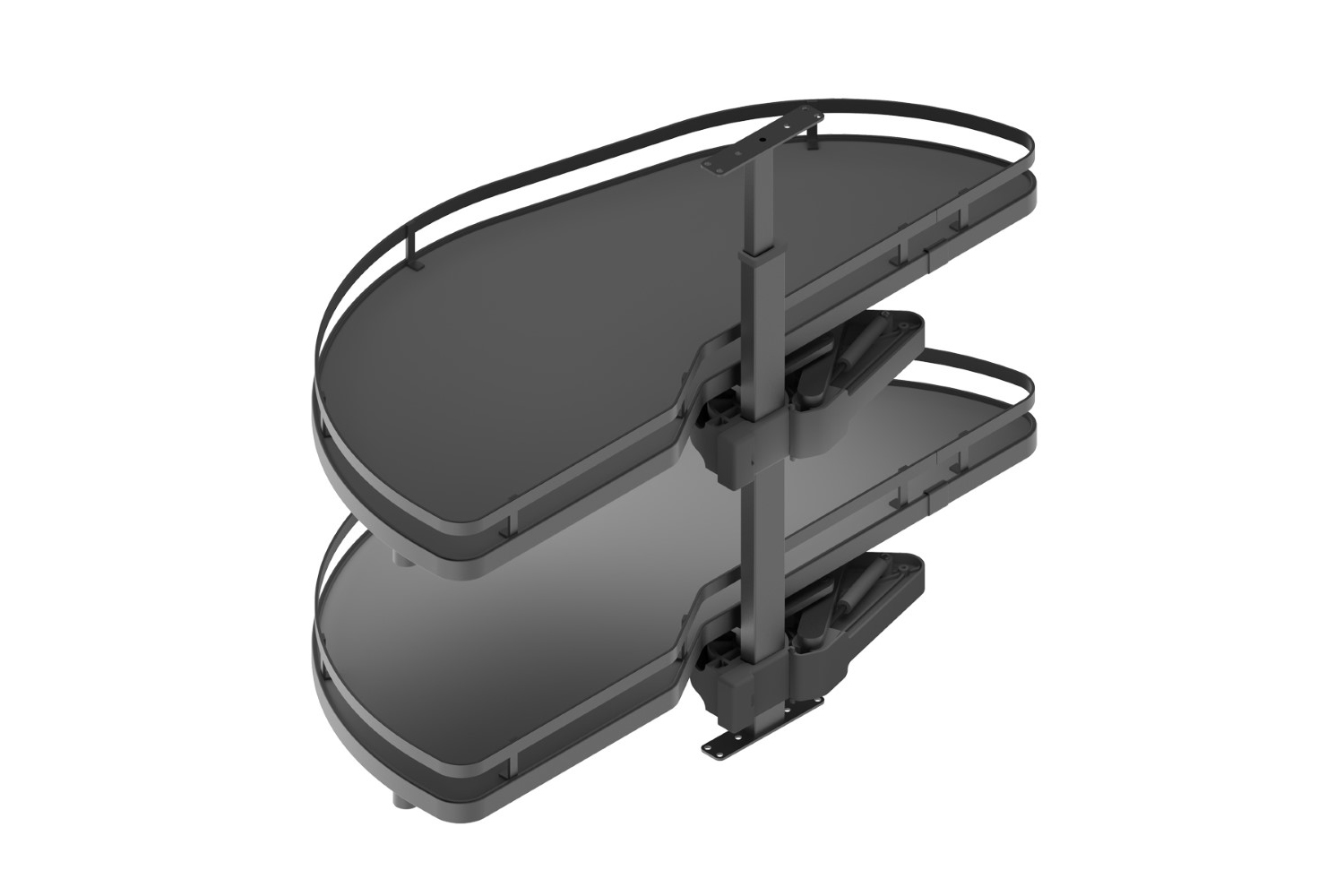 Zwenkplateau set - dolphin - 500mm - links - antraciet