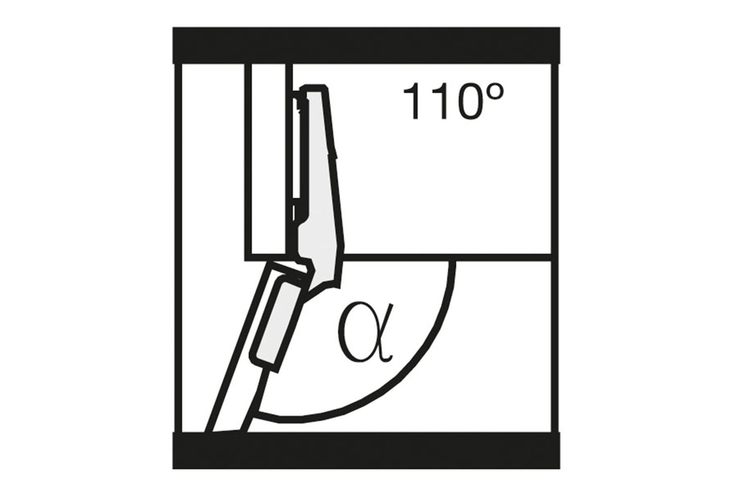 Potscharnier - Mesuco 143 - voor glazen deuren - 110° - volledig opdek