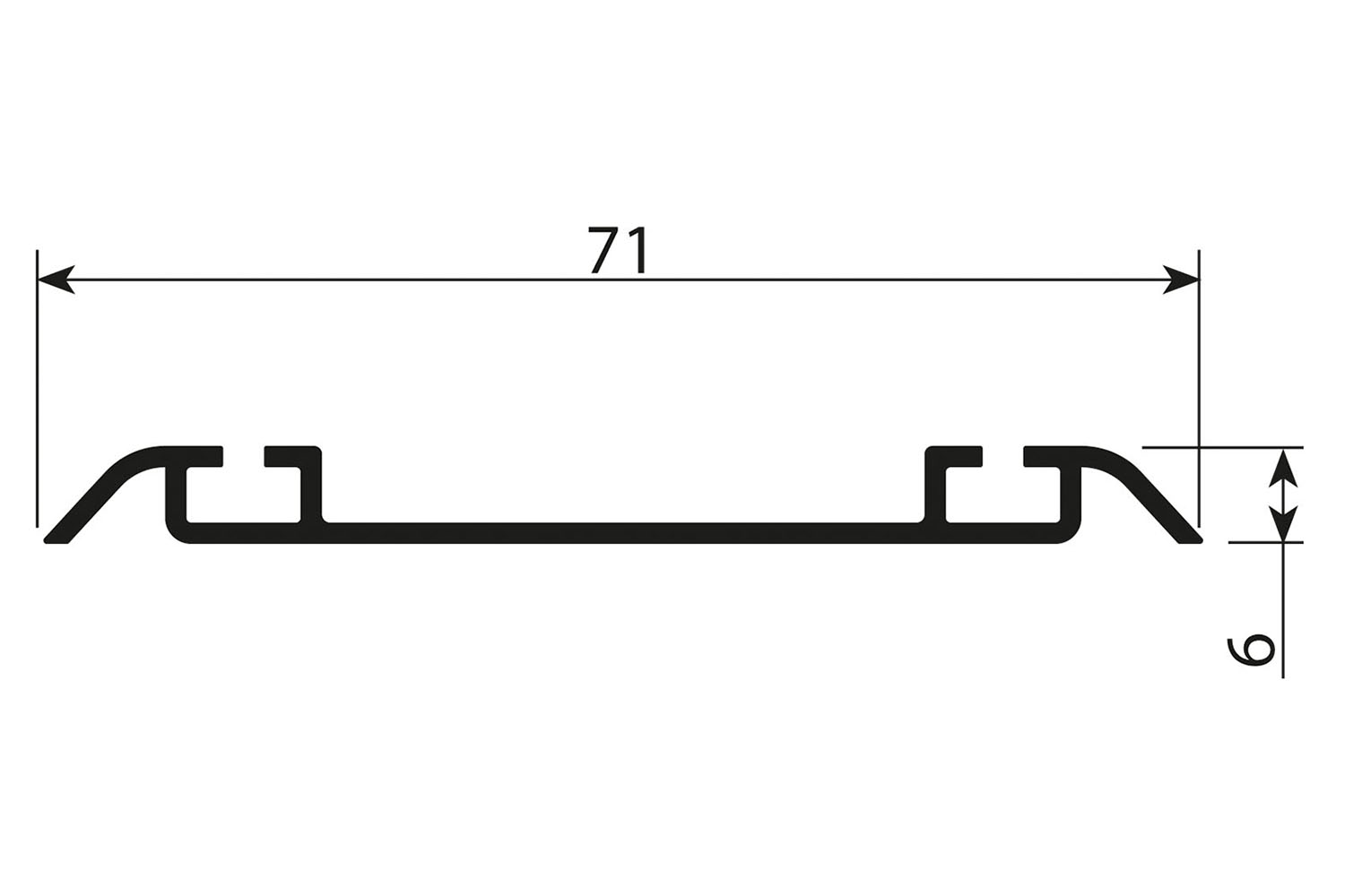 Onderrail - Junior 2S schuifdeursysteem - 5100mm - mat zilver
