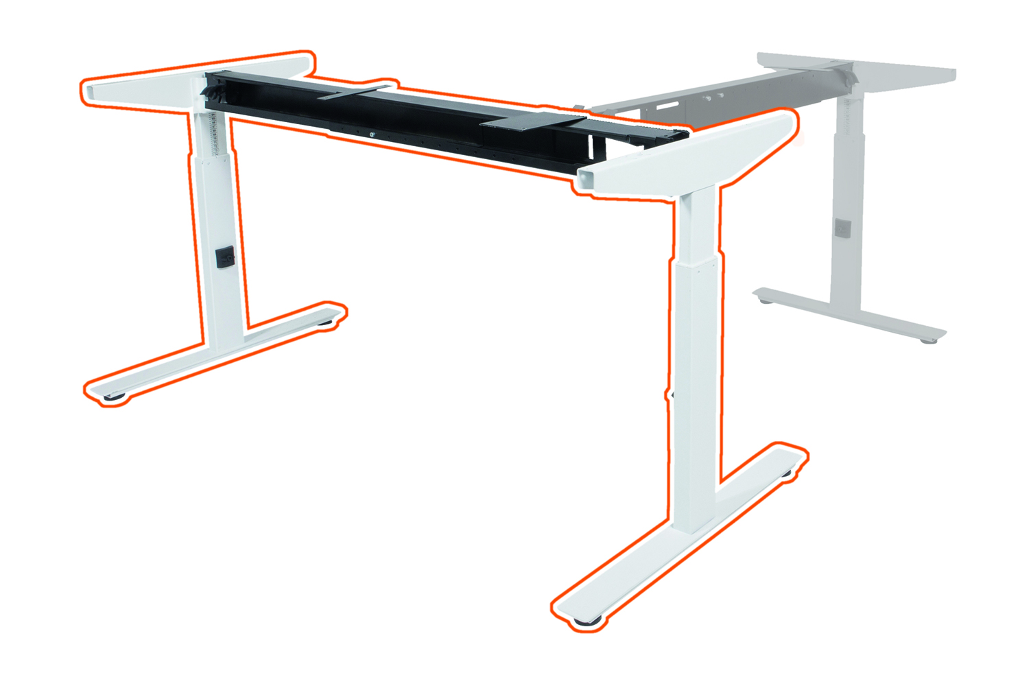 Basic line - instelbare bureau onderstellen - wit