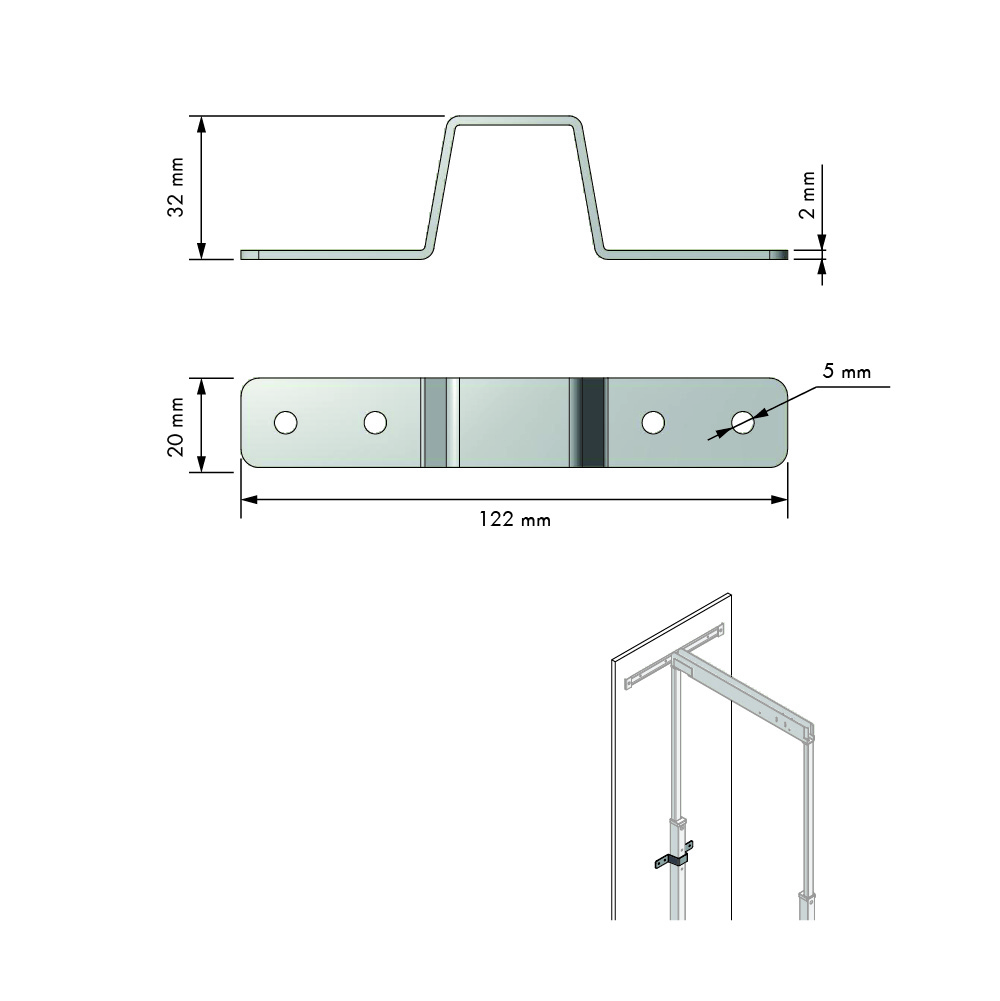 Toebehoren set voor apothekerskast - 1200-1600mm - antraciet