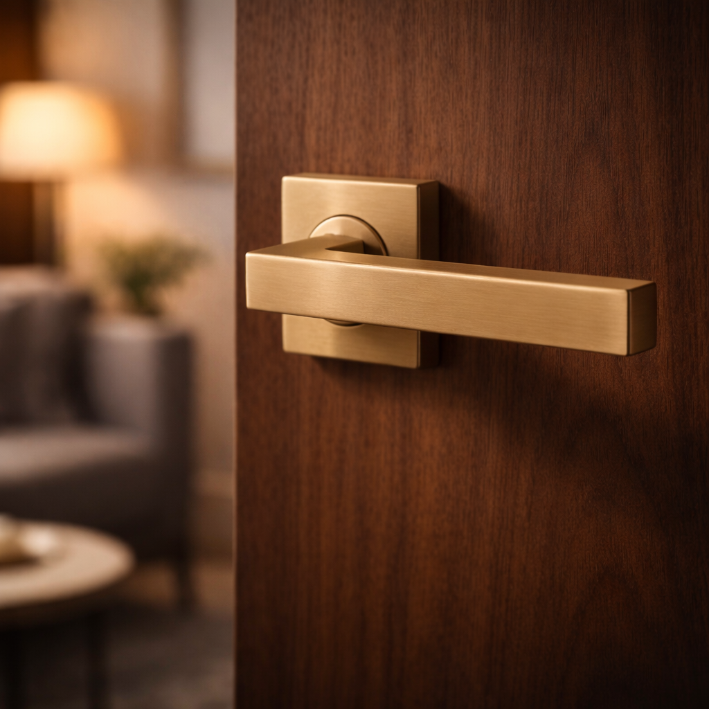 HDD deurklink Pro Kubic Shape 16mm - mat koper