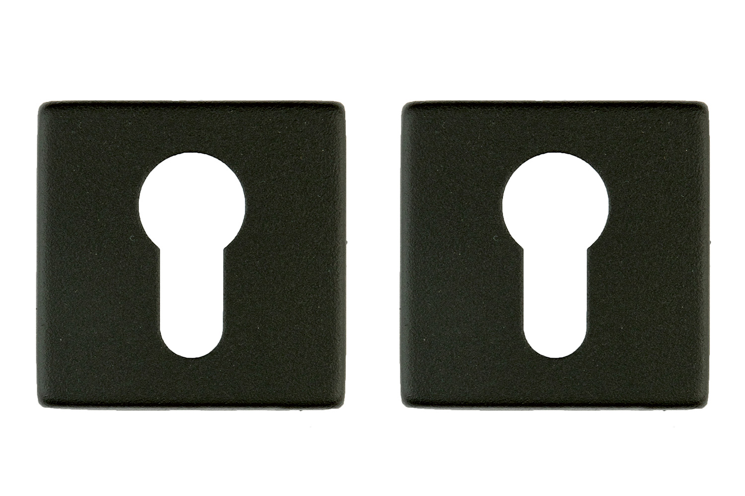Set van 2 cilinderrozetten - vierkant - Shape - mat zwart structuur