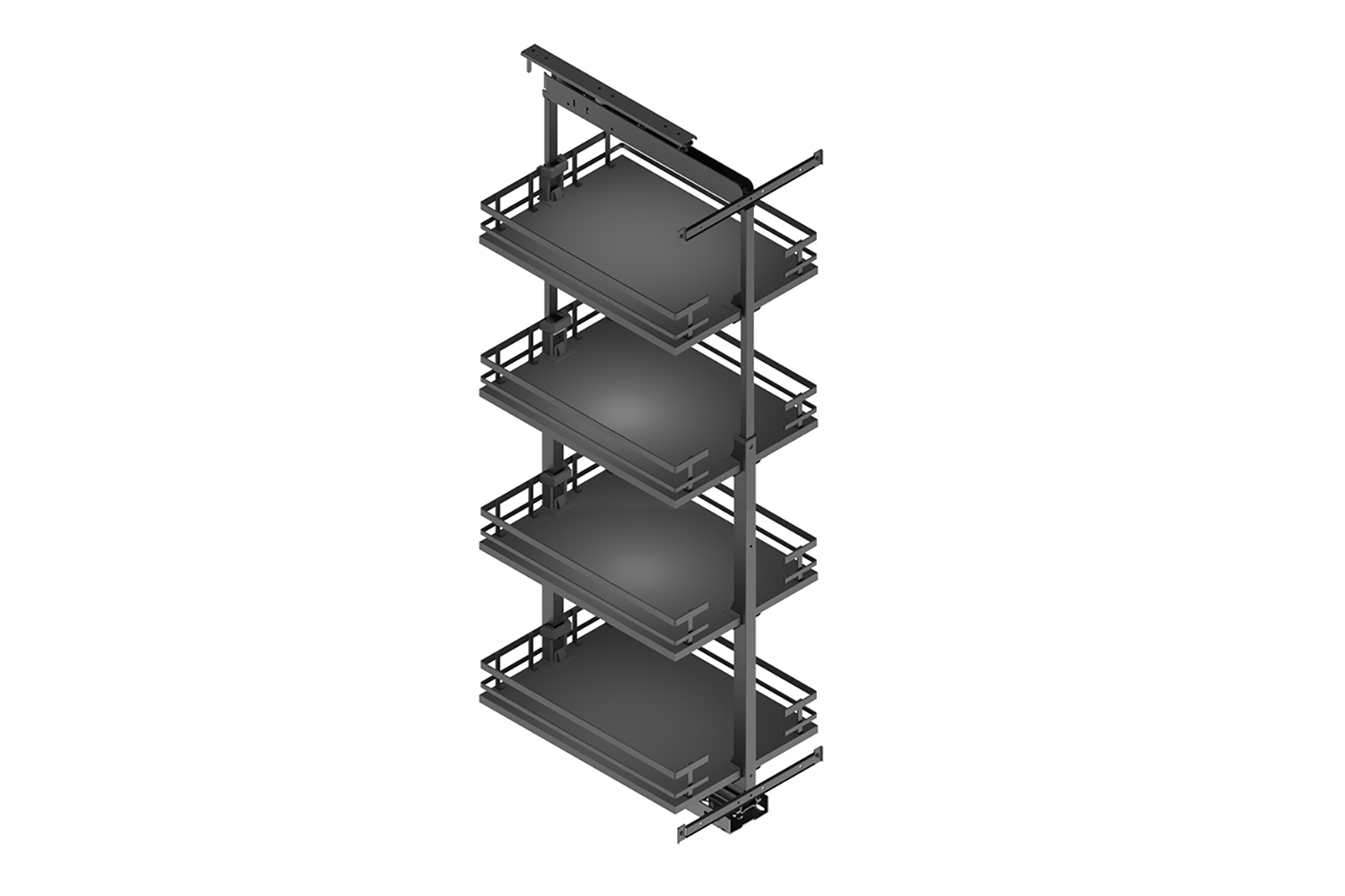 Antraciete apothekerskast - 120-160cm hoog - 600mm breed
