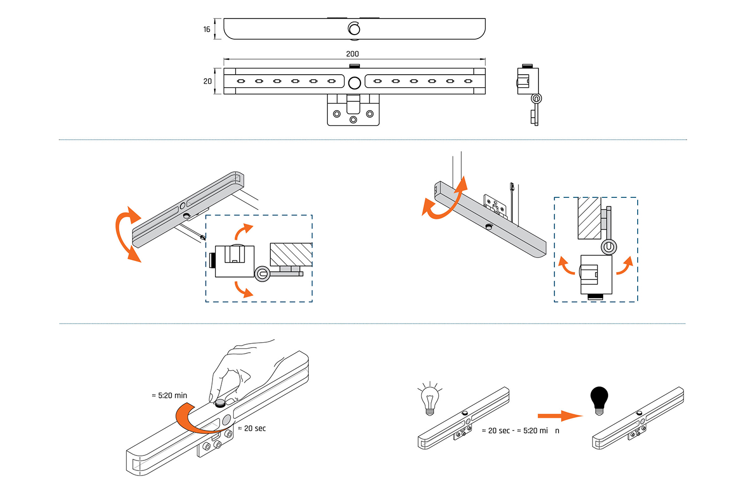 Spacelight - uitstapverlichting - set van 2 - rvs-look