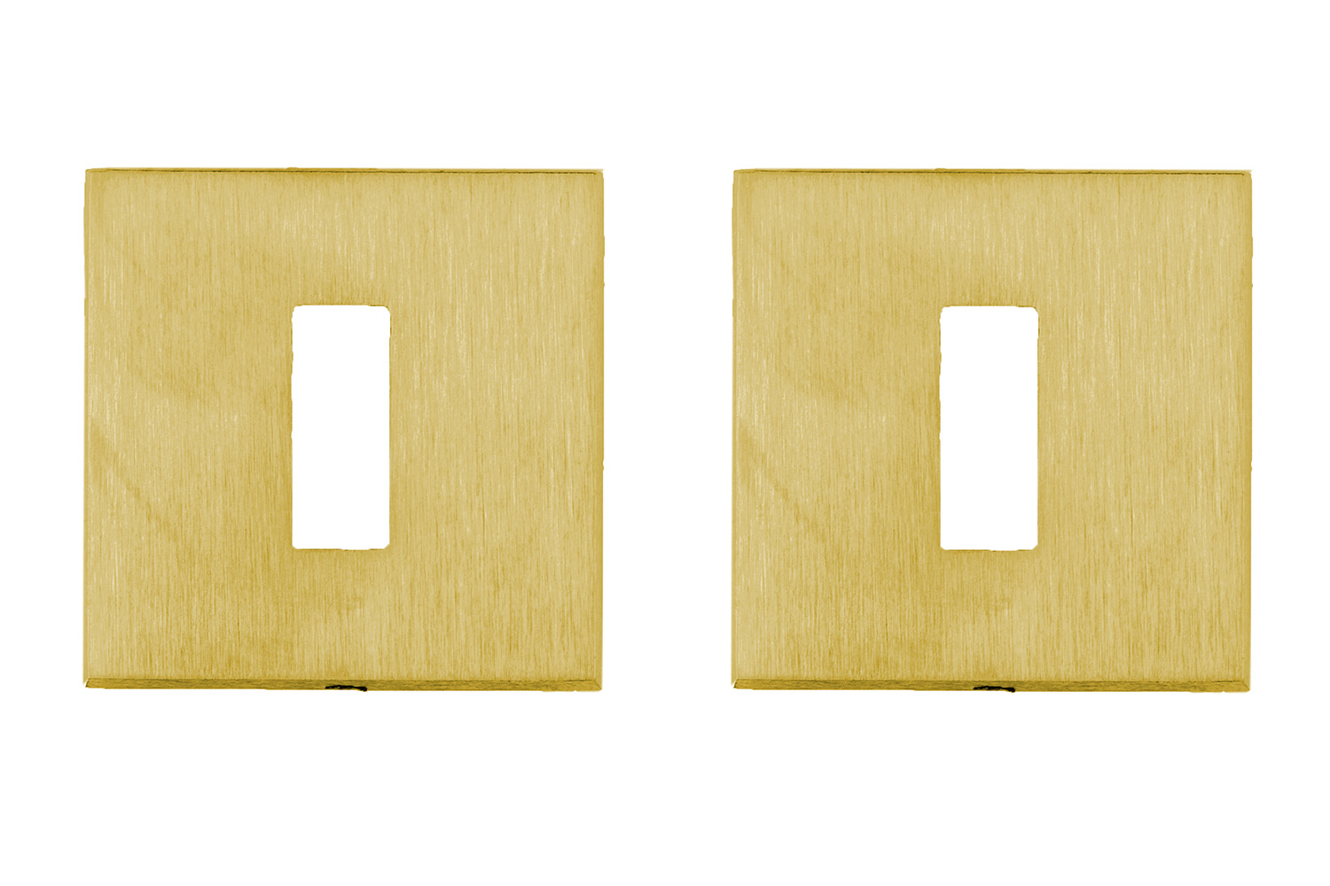 Set van 2 sleutelrozetten - vierkant - Square - mat koper