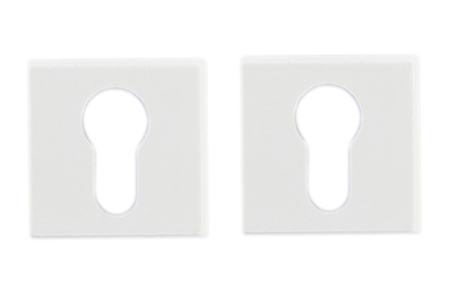 Set van 2 cilinderrozetten - vierkant - Square - mat wit structuur