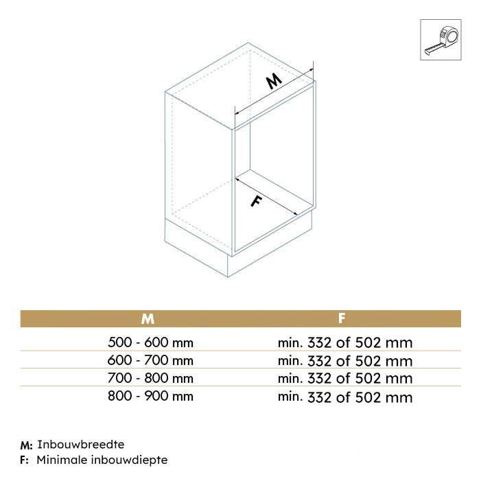 Luxe uittrekbare broekenhouder - Chic line - 490 mm diep - 800-900 mm