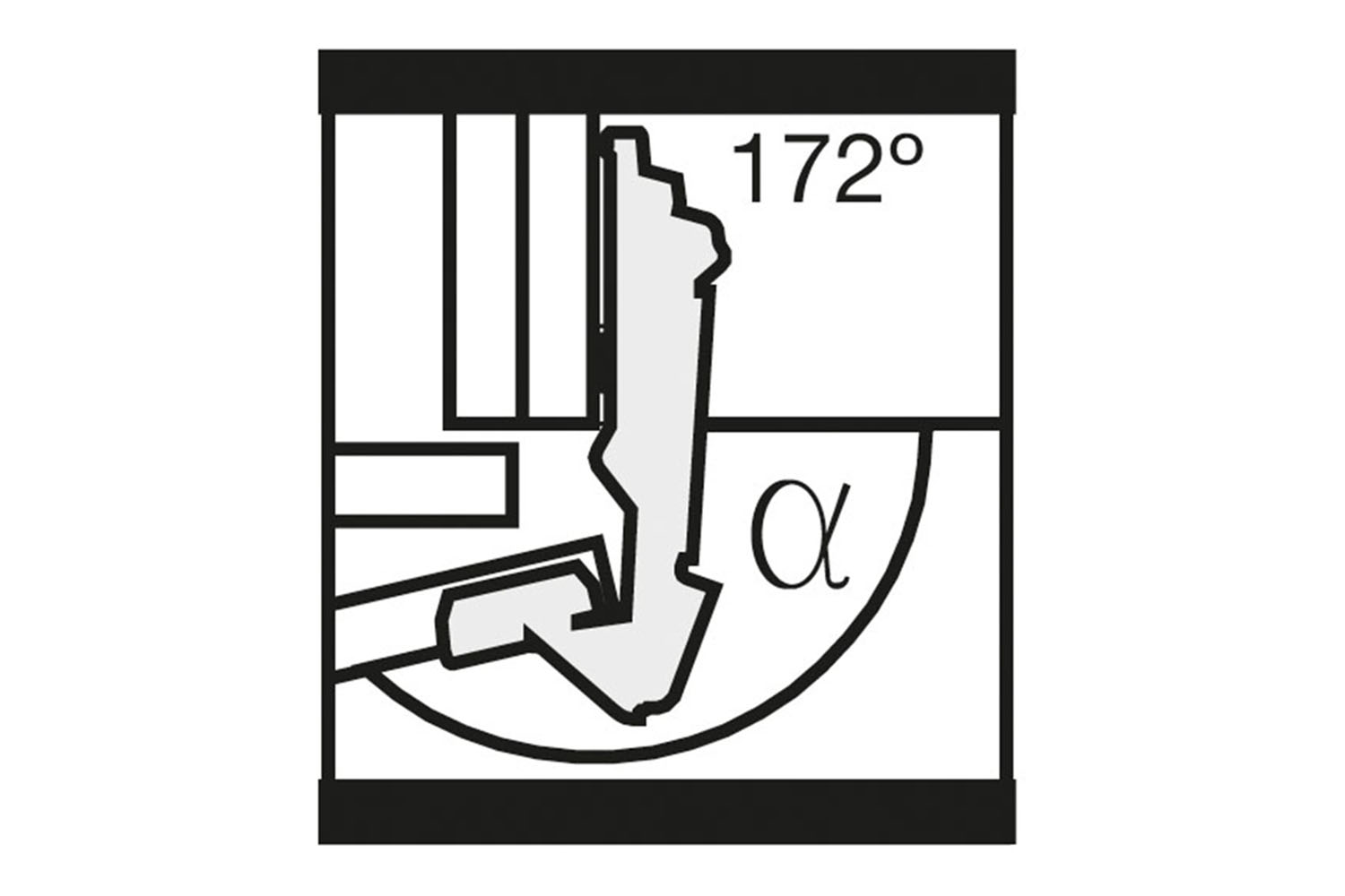 Potscharnier - Mesuco 143 - 172° - volledig opdek - expandmoffen