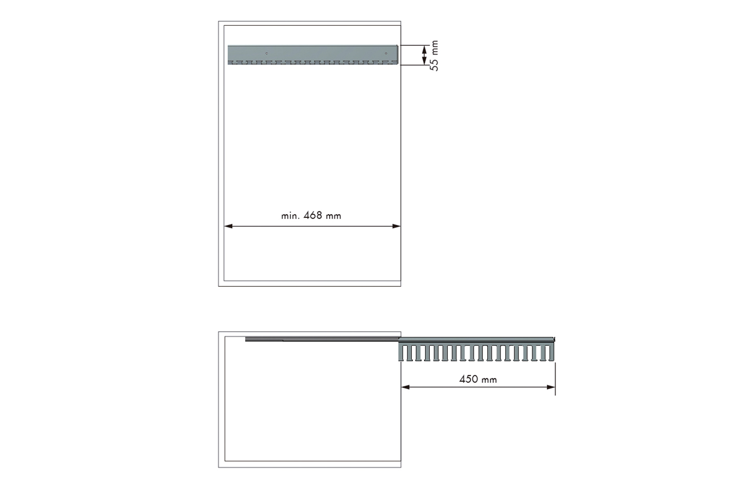 Uittrekbare stropdas- en riemhouders - zilvergrijs - links