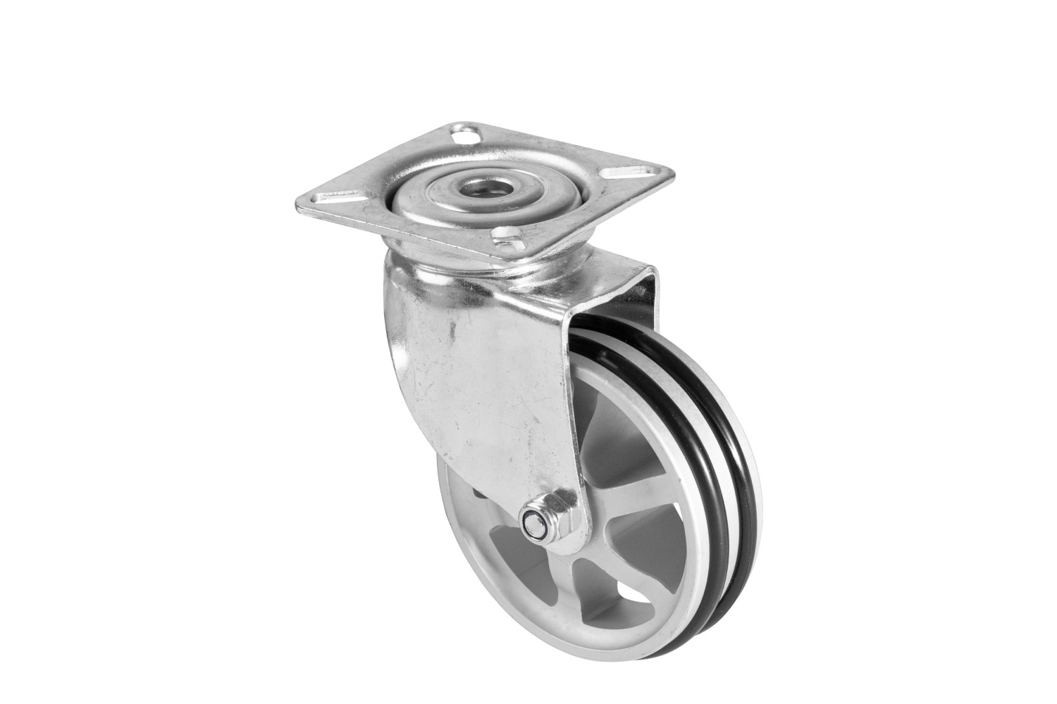 Verzinkte zwenkwielen met spaakwiel