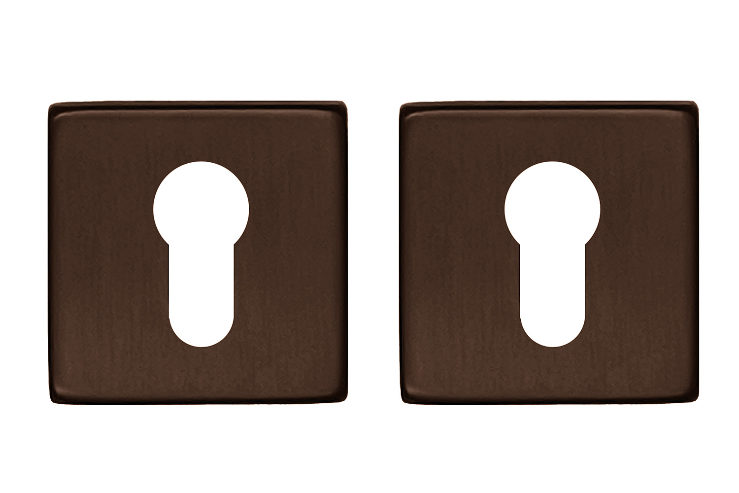 Set van 2 cilinderrozetten - vierkant - Shape - mat brons