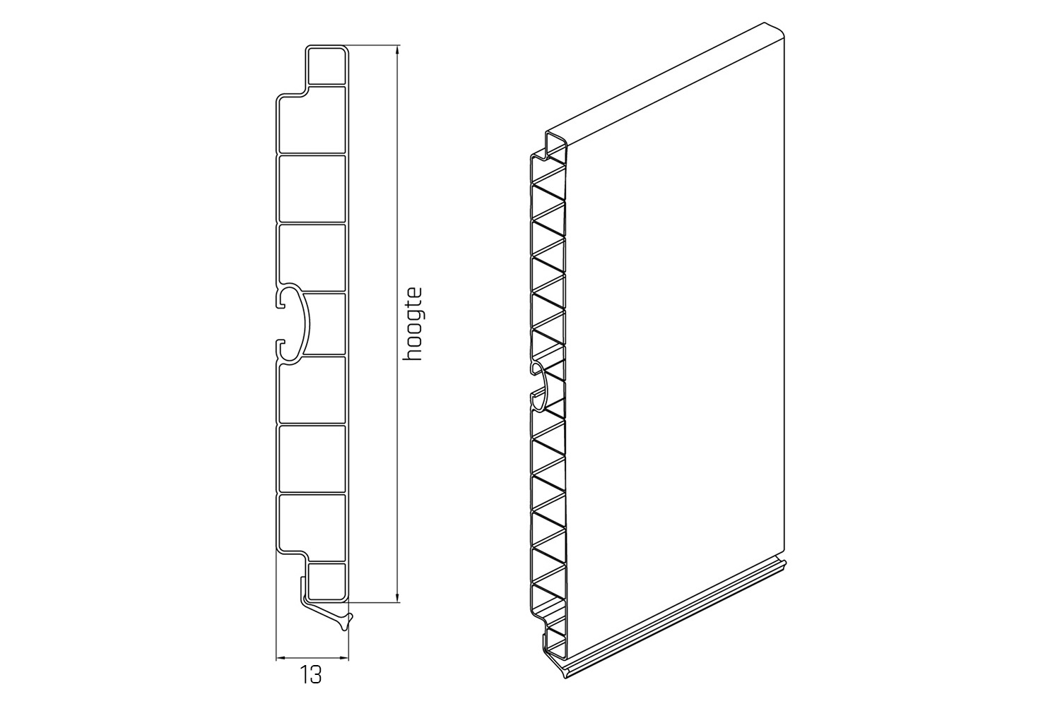 Keukenplinten - mat wit - 10cm hoog - 4 meter lang