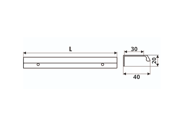 Metalen hoekgreep - Brooklyn - aluminium