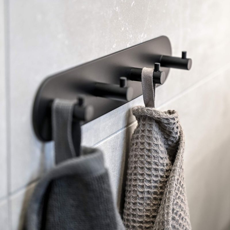 Craman zelfklevende handdoekhaak van eikenhout – voor keramische tegels, keuken/badkamer wandhaak, modern design, cadeau-idee, HSA, Made in Germany